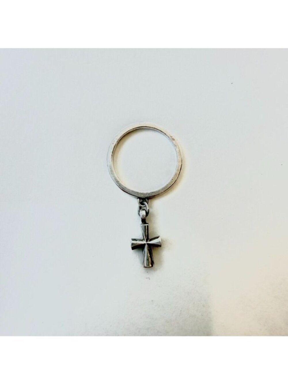 James Avery St Teresa Cross Charm Dangle Ring Sterling Silver